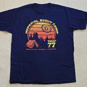 Imperial Scout Camp Troop 77 Retro Graphic Tee Navy Men's XL
